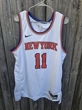 Nike JALEN BRUNSON New York Basketball Jersey with Blue and Orange Trim - #11